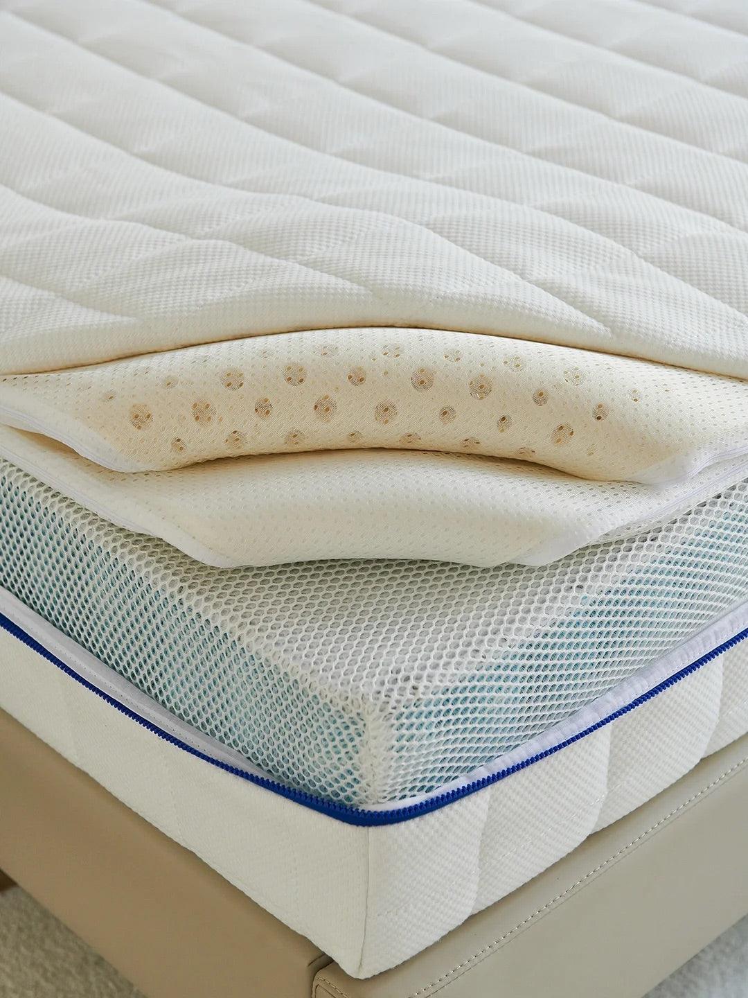 Tranquil Cotton Luxe Zip-Base Ivytress mattress encasement featuring a zippered design, crafted from soft cotton to provide hypoallergenic protection against dust mites and allergens, enhancing comfort and bedroom aesthetics